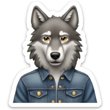 Wolf with jeans on sticker