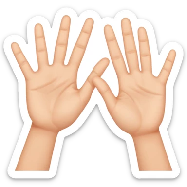 Make the 67 emoji with the two hands making the 67 meme sticker