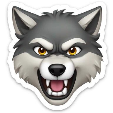 angry wolf sticker
