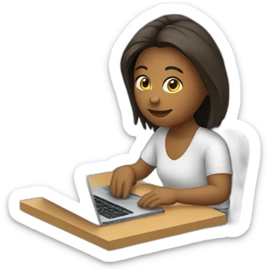 Graphic Designer working on laptop sticker