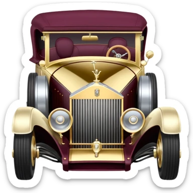 Gold silver wine 1922 Rolls Royce coupe hotrod sticker