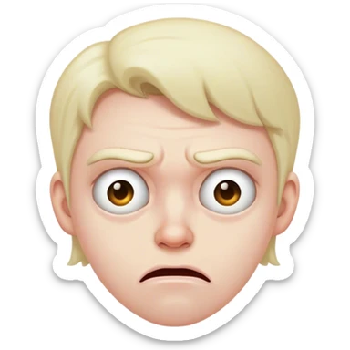 An emoji in visible disgust, judgy sticker