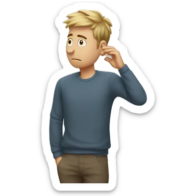 english guy scratching his head in confusion sticker