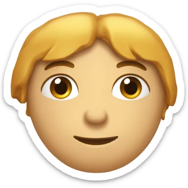 cono de una carita con la cabeza un poco de lado, reflejando una mirada de ternura. sticker