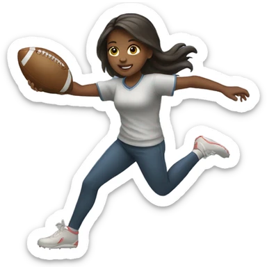 Girl throwing football  sticker