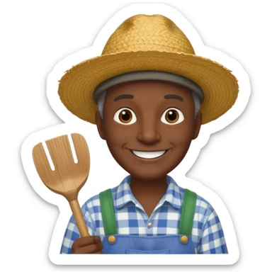 dark skin grandfather gardener sticker