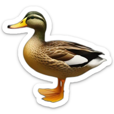 Duck crossing the street sticker