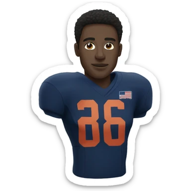 football player in a dark blue uniform in full height sticker
