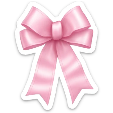 light pink ribbon bow sticker