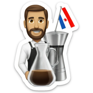 Chemex coffee brewer with a chicago flag in the backgro sticker