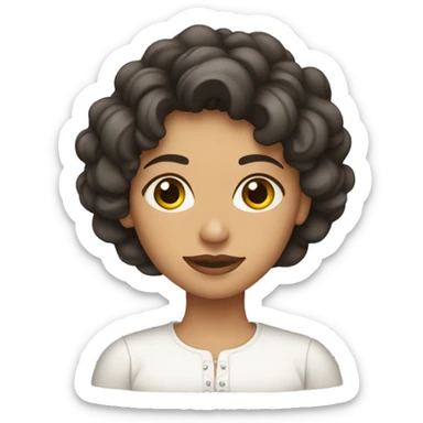 Mujer morena pelo largo guiño sticker