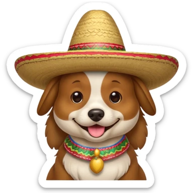 dog with Mexican sombrero  sticker