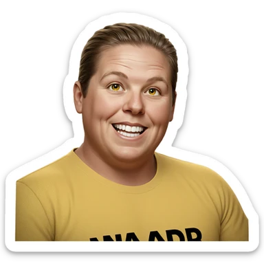 smiling boy in yellow shirt sticker