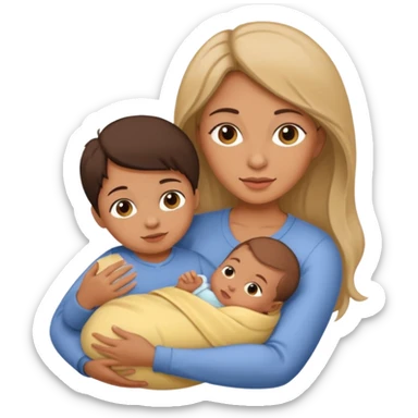 mother with one newborn baby sticker