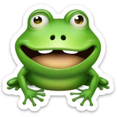 funny frog who ask for money sticker