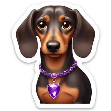 dachshund with purple jewel sticker