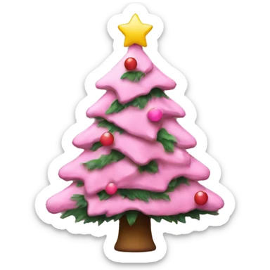 Christmas tree with pink decorations  sticker