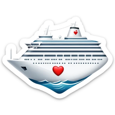 Cruise ship heart sticker