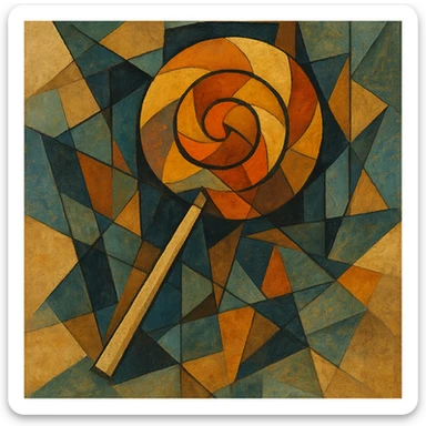 lollipop, cubist abstraction style sticker