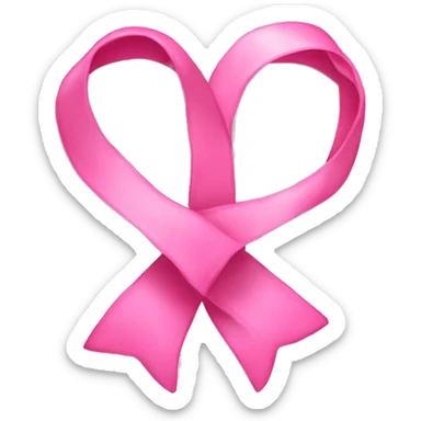 pink ribbon with pink hearts sticker