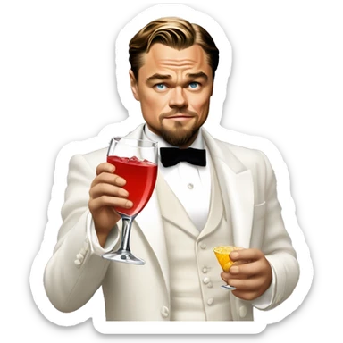 Leonardo DiCaprio in Django unchained holding cocktail glass sticker