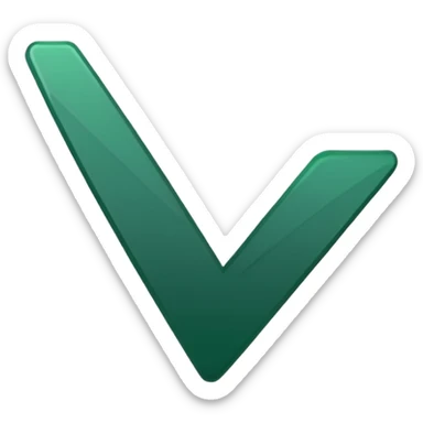 dark green checkmark, minimalism, iOS emoji style, no faces or smileys sticker