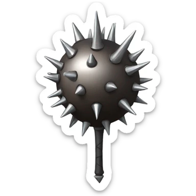 A mace, with the ball made of iron and small spikes coming out of it  sticker