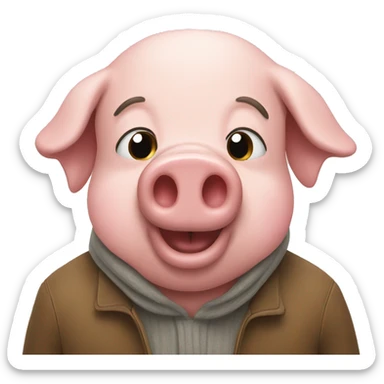 Pig with man sticker