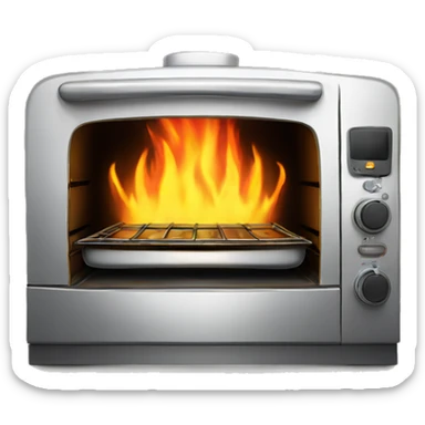 Oven on fire sticker