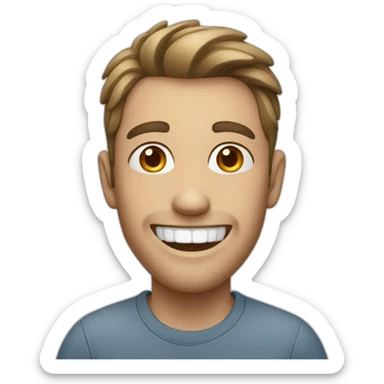 smiling man missing one tooth sticker