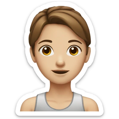 Girl with brown hair and with eyes  sticker