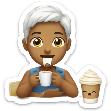 Bebe bebiendo café sticker