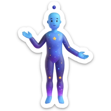 celestial being with universe inside its translucent body sticker
