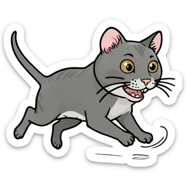 Cat chasing a mouse  sticker