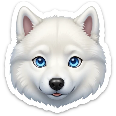 White husk dog sticker