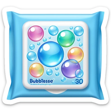 Bubble tissue wipes packaging with bubbles everywhere  sticker