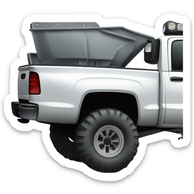 Lifted white Chevy truck  sticker