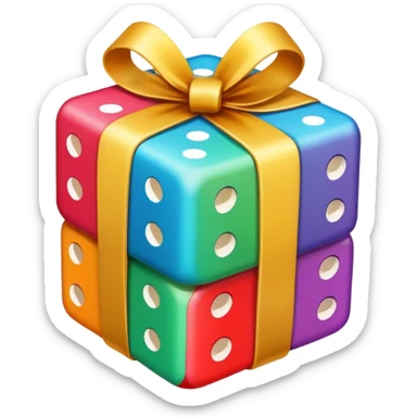 Gift with dice on it  sticker
