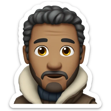 A man frozen from the cold with a text with this text (alaaaaaaask) sticker