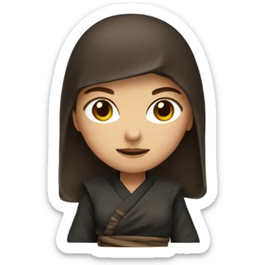 Ninja girl with brown hair  sticker