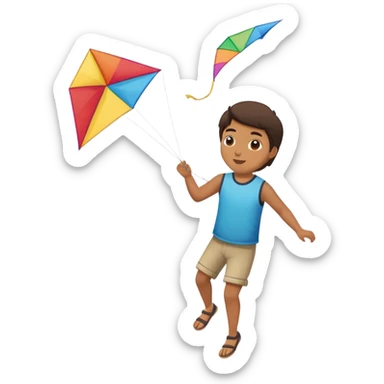 person flying a kite outdoors sticker