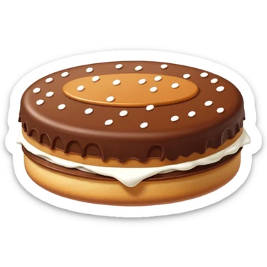 un alfajor de dulce de leche y chocolate sticker