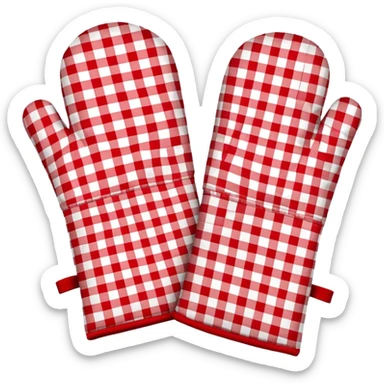 gingham oven mitts sticker