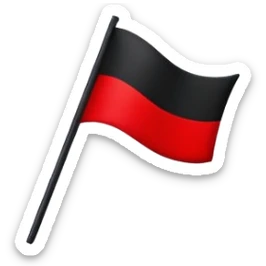 Half black half red flag emoji sticker