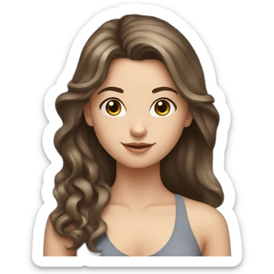 White girl brunette hair doing yoga sticker