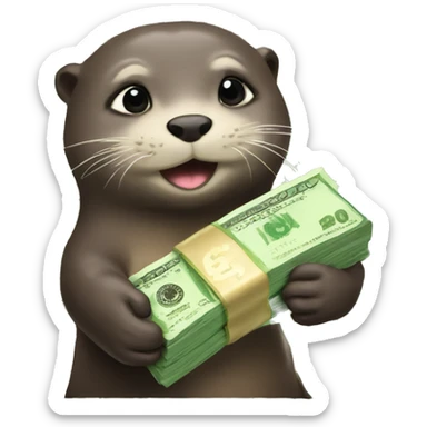 otters with money sticker