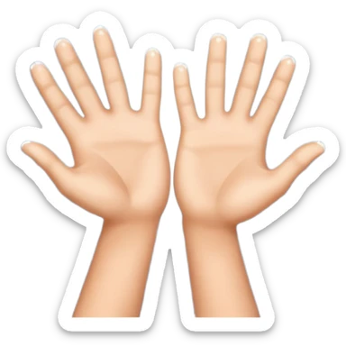 Two hands giving jazz-hands motion, maybe with little sparkles. sticker