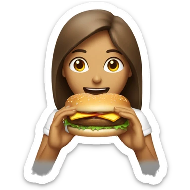 chica comiendo hamburguesa sticker