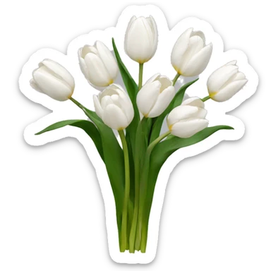 tulips white sticker