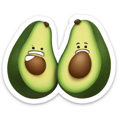 Two avocados running at each other  sticker